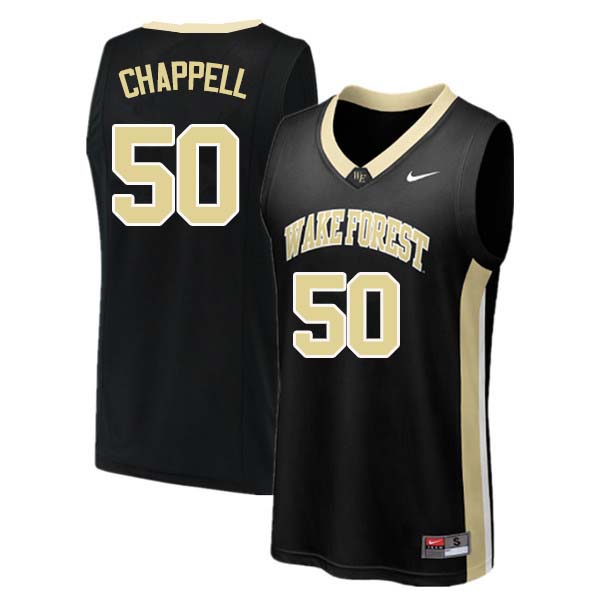 Men #50 Len Chappell Wake Forest Demon Deacons College Basketball Jerseys Sale-Black